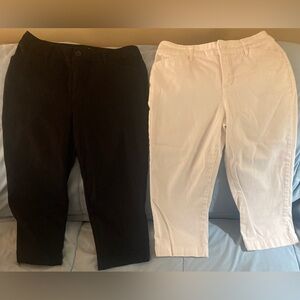 2 pairs St. John's Bay Capris